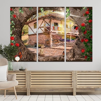 Art gift Декоративен панел за стена - Възрожденски дом