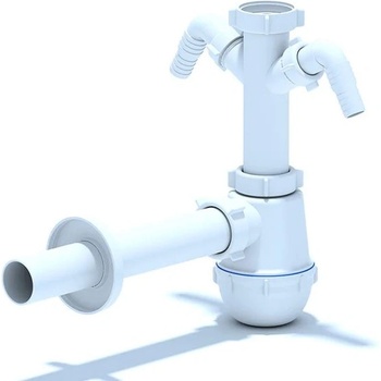 AQUASTO СИФОН ДВОЕН ЗА КУХНЯ Т-ОБРАЗЕН С ВИТЛО ф40-1 1/2 (04290)