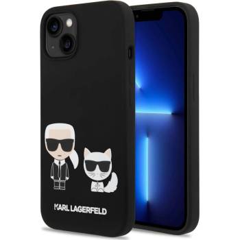 KARL LAGERFELD Гръб Karl Lagerfeld MagSafe Compatible Case Liquid Silicone Гръб Karl and Choupette Body iPhone 14 Plus - Черен