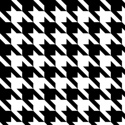 Látka zamat/velvet ELIZA kohoutí stopa černo-bílá