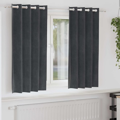 vidaXL Затъмняващи завеси 2 pcs Светлосиво 140 x 175 cm Кадифе (4107254)