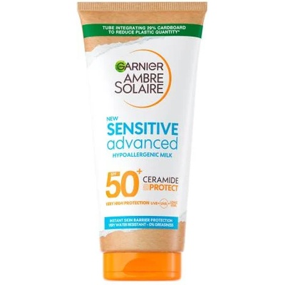 Garnier Ambre Solaire Sensitive Advanced Hypoallergenic Milk SPF50+ слънцезащитен лосион за чувствителна към слънцето кожа 175 ml
