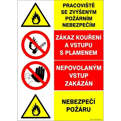 RAFO Samolepka Pracoviště / Zákaz kouření / Nepovolaným vstup zakázán Velikosti: A5 (15 x 21 cm)
