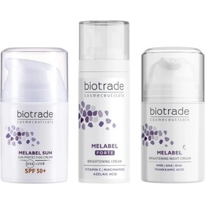 Biotrade Melabel Комплект - Избелващ крем Forte, Нощен и Слънцезащитен крем, SPF50, 30 + 2 x 50 ml