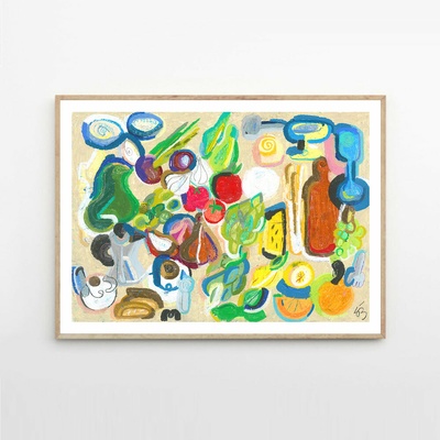Moikka Plagát Blue Lady by Stine Belden Røed 50x70cm