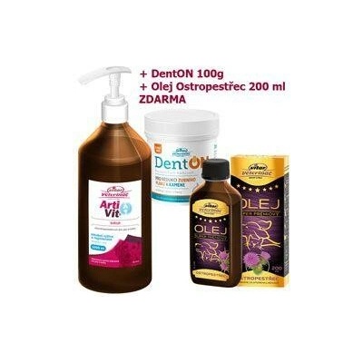 Vitar Veterinae ArtiVit Sirup 1000 ml + DentON 100 g + ostrop.olej 200 ml
