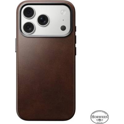 Nomad Traditional Leather калъф, рустик кафяв (Horween) - iPhone 17 Pro (NM011970858)