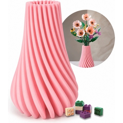 žiadna značka Váza na kvety LEGO ICONS Botanicals kytica dekoratívna púdrová ružová