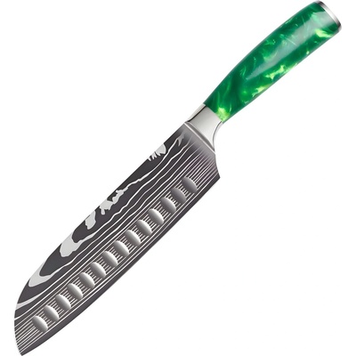 HARAHU Кухненски нож bl-39278 - Сантоку / Зелена kp39278