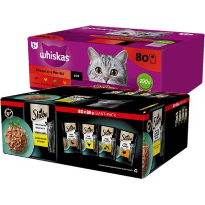WHISKAS/Sheba Adult sáčky 160x8 5g Mix příchutí