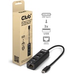 Club 3D USB Club3D USB Type-C 3.2 Gen1 към 3 порта USB Type-A с Gigabit Ethernet CSV-1549 (CSV-1549)