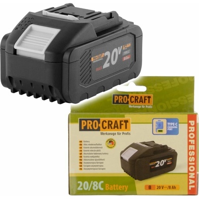 Procraft 20V Li-ion, 8000mAh USB C 20/8C