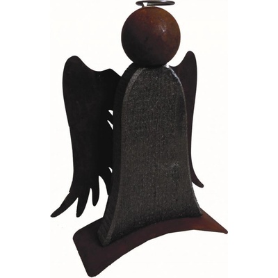 vánoční anděl antik s kovovými křídly 28cm