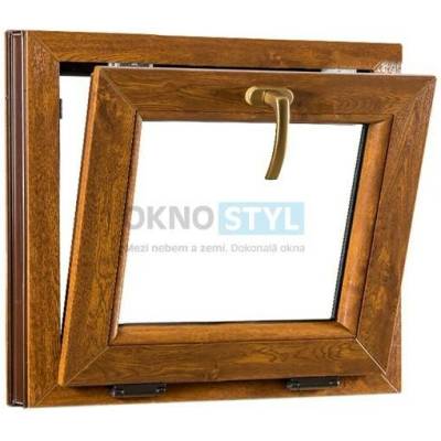 OKNOSTYL.cz plastové okno sklopné REHAU 6000 x 5500 mm Bílá / Zlatý dub