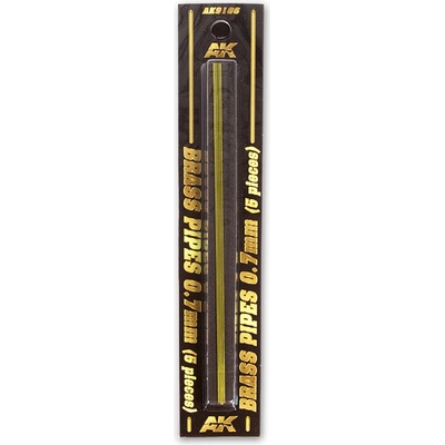 AK Interactive AK Mosadzné profily 0,7 mm, 5 ks, 20 cm
