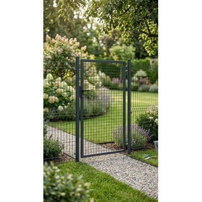 Strend Pro METALTEC ECO, 1000/1000/50x50 mm, čtvercový rám, antracit, jednokřídlý, zahradní, ZN+PVC,