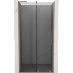 Mexen Velar L плъзгащи се душ врати 90 см, графит, четкована мед - 871-090-003-41-65 (871-090-003-41-65)