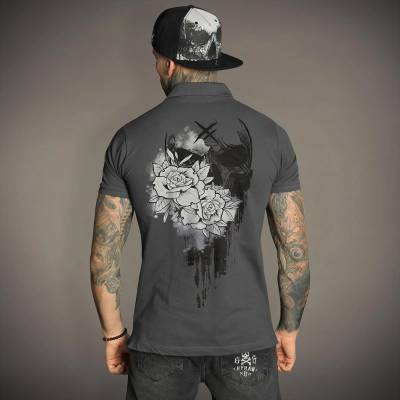 HYRAW мъжка тениска HYRAW - ROSES OF DEATH - Polo - 261PL02
