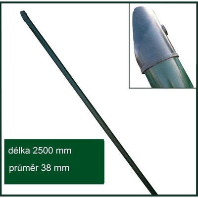 Vzpěra plotová Ideal poplastovaná Zn+PVC + spojovací materiál – 2500×38 mm