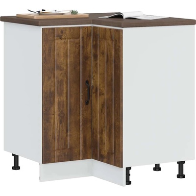 vidaXL Кухненски ъглов шкаф Lucca, опушен дъб, инженерно дърво (853752)