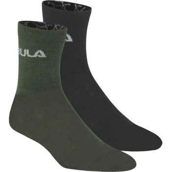 Bula ponožky 2PK Wool Sock 2 páry v balení čierna/zelená