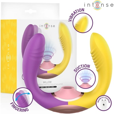 Вибратор с двойна стимулация и вакуум, мощни режими, 11, 7см - Intense Willow (D-245699)