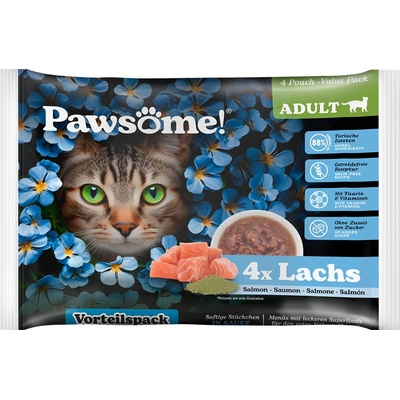 Pawsome Adult Cat losos 4 x 85 g