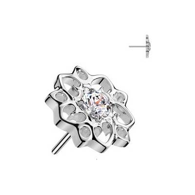 Šperky4U Ozdobná část k PUSH IN piercingu TITAN kytička TIT1511