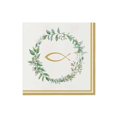 PAW AIRLAID Ubrousky First communion gold fish 50 ks 40x40cm