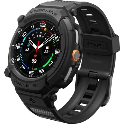 Spigen Удароустойчив кейс с каишка за Samsung Galaxy Watch 8 Classic (46mm) от Spigen Rugged Armor Pro - Matte Black (8800283311457)