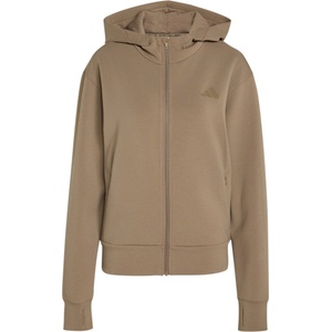 Adidas Дамски суичър adidas Women's D4T Workout Full Zip Hooded Sweatshirt Hoodie - Khaki Six (117-3942-0212)