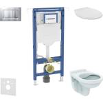 Geberit Duofix - Комплект за монтаж пред стена, тоалетна Alpha със седалка, бутон Sigma20, матов хром/хром SANI11CD2104 (SANI11CD2104)