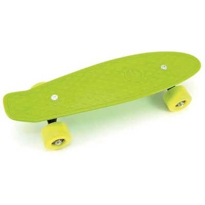 Teddies Скейтборд - пенниборд 43см, товароносимост 60кг пластова ос, зелена, жълти колела