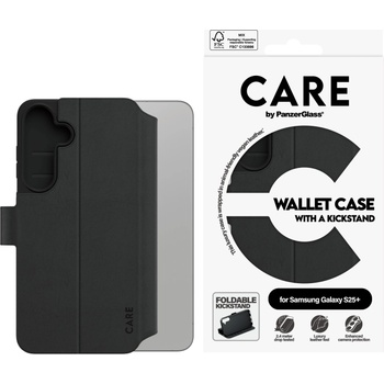 Image 1 of Panzer Калъф Care by PanzerGlassз а Samsung Galaxy S25 Plus, Feature Wallet Case, Kickstand, Черен