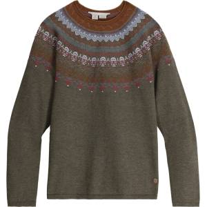 Royal Robbins Дамски пуловер Royal Robbins Women's Westlands Fairisle Crew Merino jumper - Everglade Htr Monarch Pt (105-6806-0212)