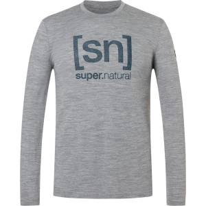 super. natural Мъжка блуза с дълъг ръкав super. natural Denilogo SN L/S Merino longsleeve - Cashmere Grey Melange / Blueberry - размер XXL (216-9136-0215)