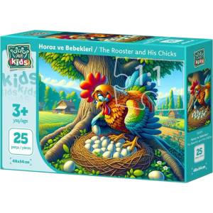 Art Puzzle Детски пъзел Art Puzzle от 25 XXL части - Петелът и неговите пиленца (35039) - ozone