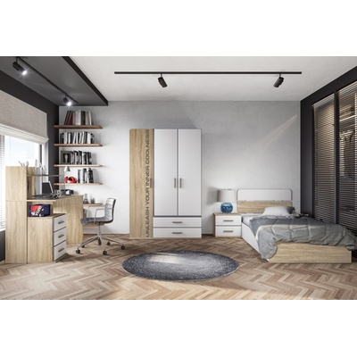 ИРИМ Модулно обзавеждане за детска и младежка стая Сити 5049 дъб сонома / бяло