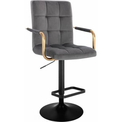 LuxuryForm Design Verona Gold Velur na čiernom tanieri tmavo šedá