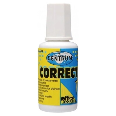 Коректор с четка Centrum, ацетонова основа, 20ml, бял (OK732)