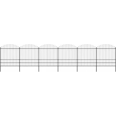 zahrada-XL Zahradní plot s hroty ocel (1,75–2) x 10,2 m černý