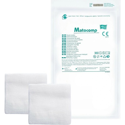Matopat Matopat Matocomp Sterilné gázové kompresy na rany v blistri 10 x 10 cm 5 ks 16