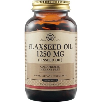 Solgar Flaxseed Oil, 1250 mg, 100 меки капсули, Solgar