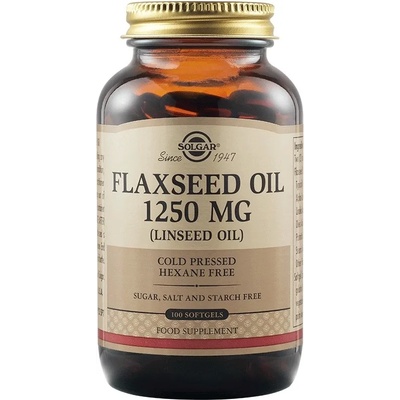 Solgar Flaxseed Oil, 1250 mg, 100 меки капсули, Solgar