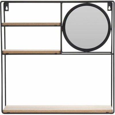 Home Styling Collection Dekorační police s malým zrcadlem, 49 x 41 cm černá