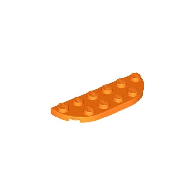 Lego 18980 Orange Plate, Round Corner 2 x 6 Double