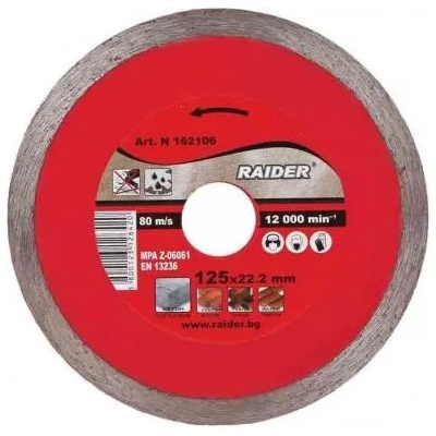 Raider Диск диамантен wet Ø 180х22.2 мм rd-dd11 raider