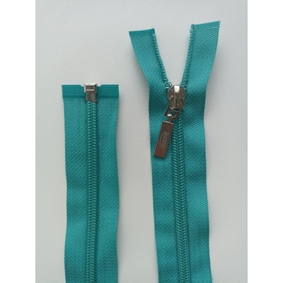 Zips špirálový 6mm so strieborným jazdcom, tyrkysový, RÔZNE DĹŽKY 60