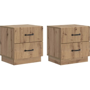 vidaXL Нощен шкаф 2 бр. Дъб артизан 43 x 34, 5 x 44, 5 см (895234)