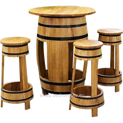 Stôl zo suda + 4 stoličky Hoker